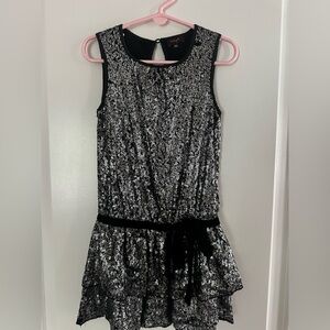Elegant Black and Silver Kids Dress